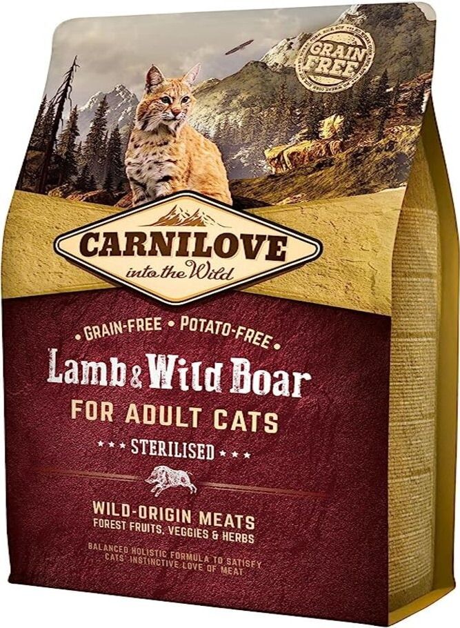 carnilove lamb wildboar cat dry food 2kg