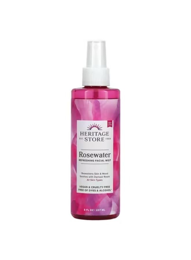 Rosewater, Refreshing Facial Mist, 8 fl oz (237 ml)