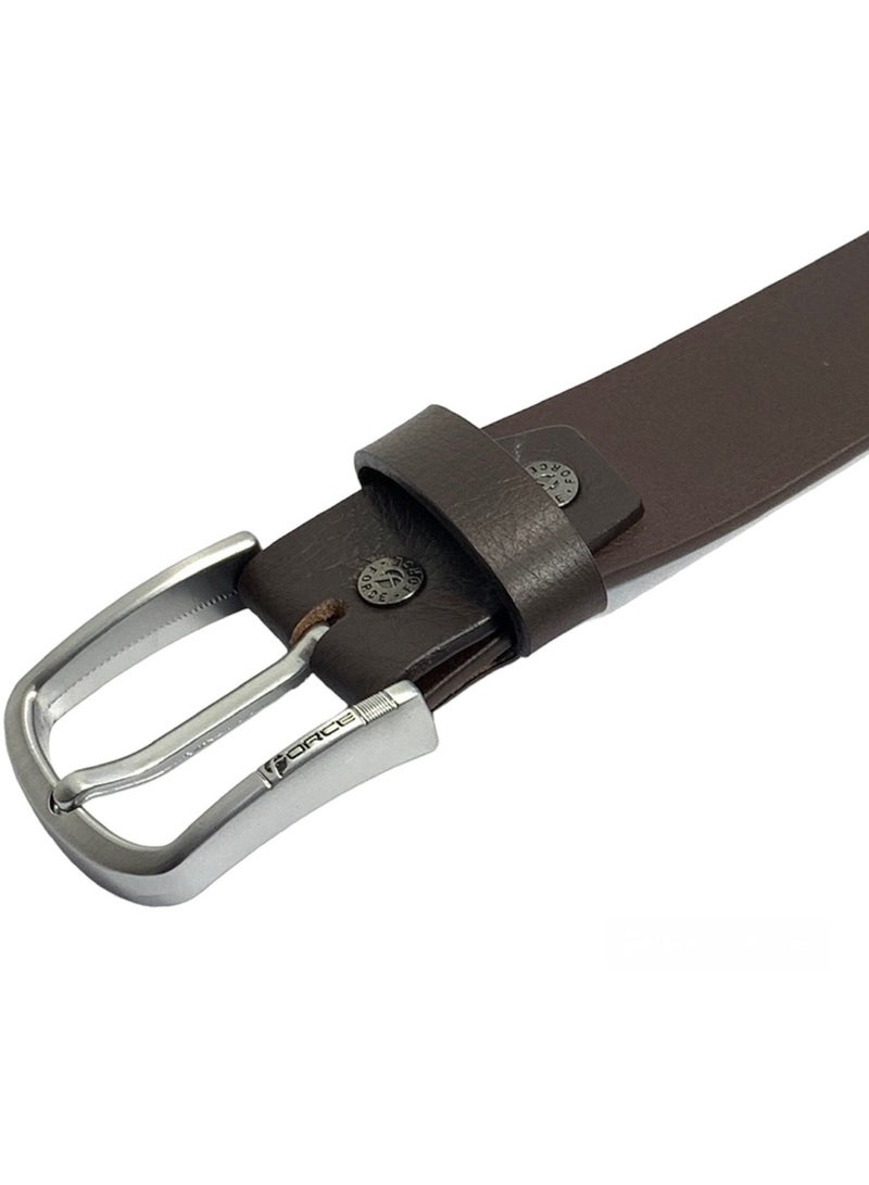 FORCE® Genuine Leather Belt Men in the GIFT BOX; Classic Jean Belt 40MM; Belts for men Casual KQ Pin Buckle