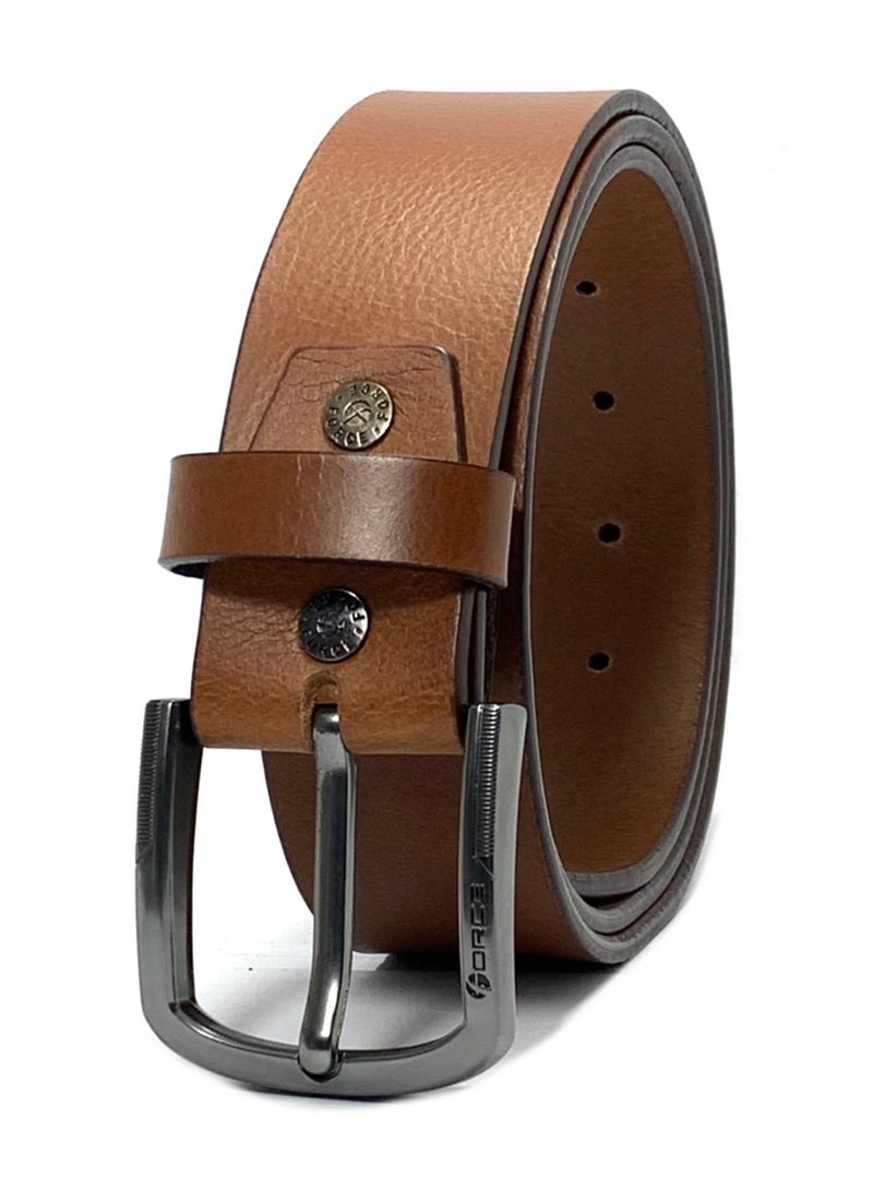 FORCE® Genuine Leather Belt Men in the GIFT BOX; Classic Jean Belt 40MM; Belts for men Casual KQ Pin Buckle