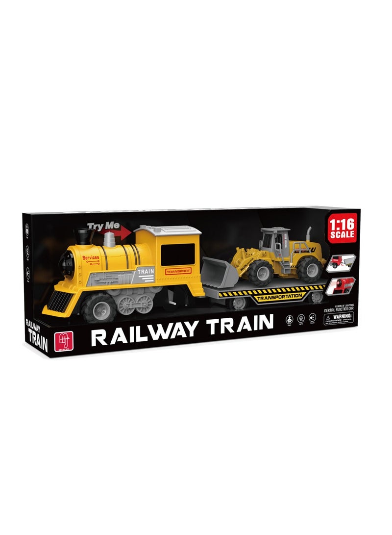 1:16 Scale Light & Music Railway Train – Flurry of Lighting Inertial Function – Yellow Color