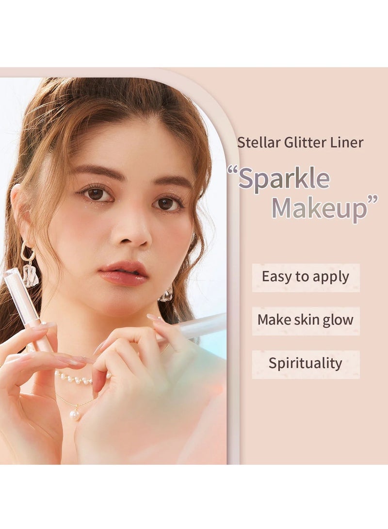 MilleFée Stellar Glitter Liner Glitter Moisturizing Eyeliner Teardrop Bag 1.5g- 03 First Star