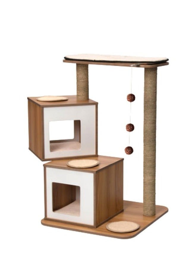 Premium Cat Furniture V Double Walnut