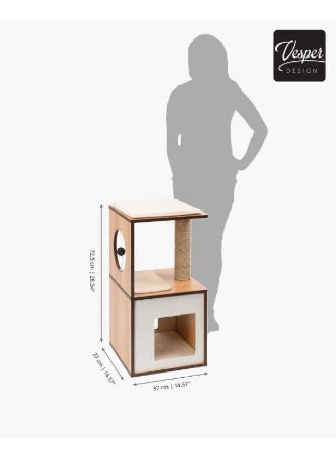 Premium Cat Furniture V Box Small Walnut