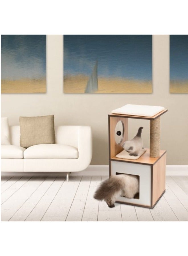 Premium Cat Furniture V Box Small Walnut