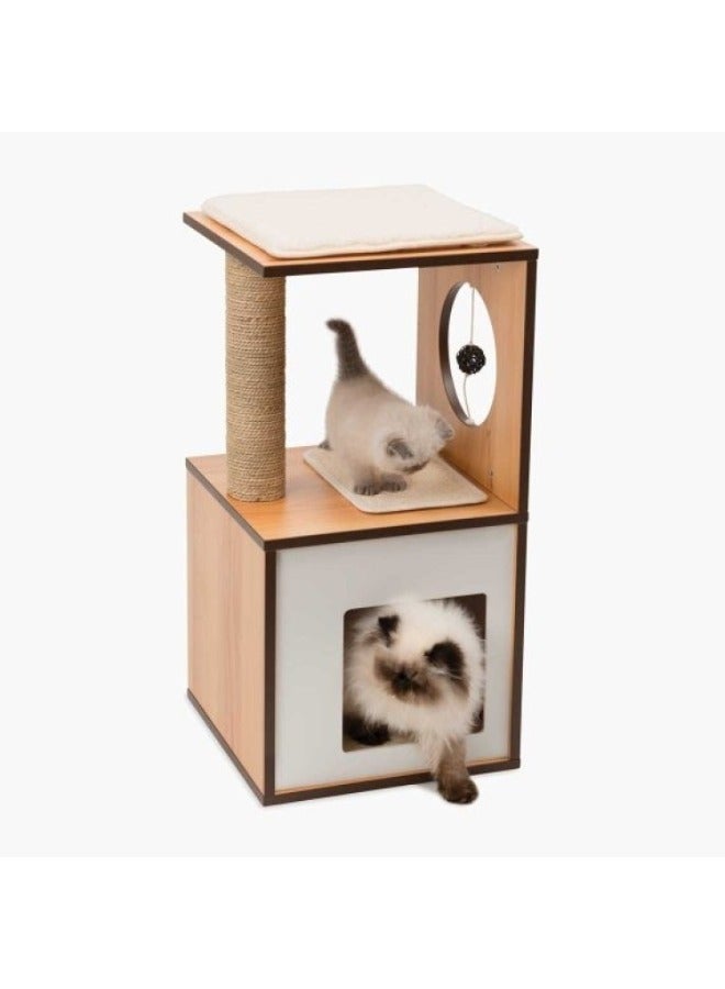 Premium Cat Furniture V Box Small Walnut