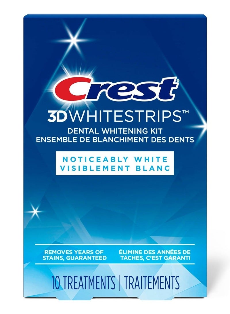 3DWhitestrips Noticeably White At-Home Teeth Whitening Kit, 10 Treatments