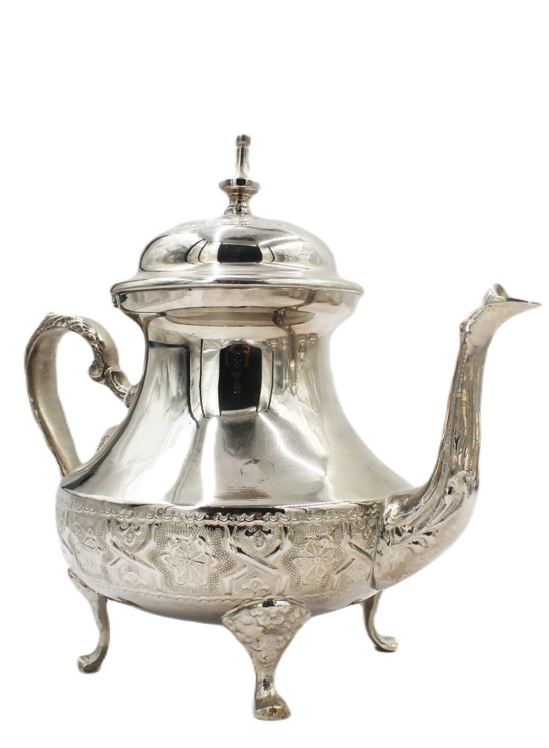 Moroccan Arabic Traditional Silver Plated Tea Pot 20 X 22 cm