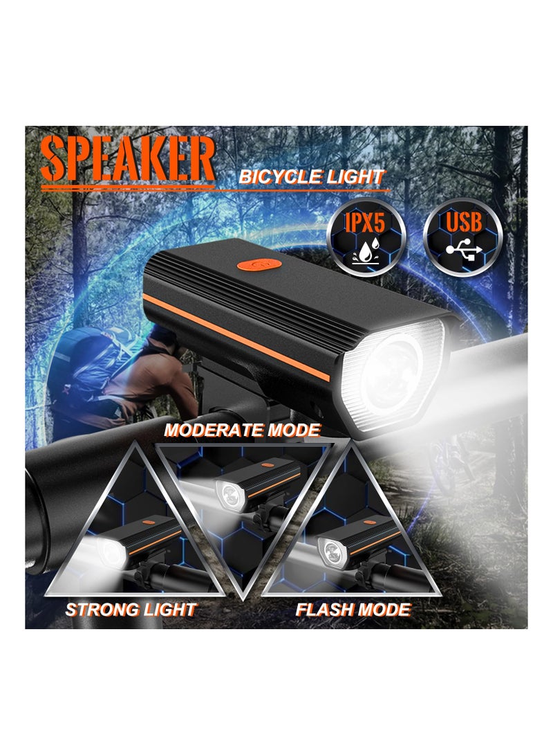 Rechargeable Bike Lights With Electric Bel, Ultra Bright Bicycle Lights For Night Riding, Road Mountain Bike Accessories For Kids Adults - Bike Headlight With Horn And Tail Light