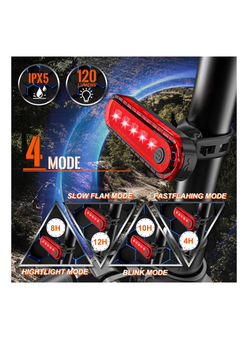 Rechargeable Bike Lights With Electric Bel, Ultra Bright Bicycle Lights For Night Riding, Road Mountain Bike Accessories For Kids Adults - Bike Headlight With Horn And Tail Light