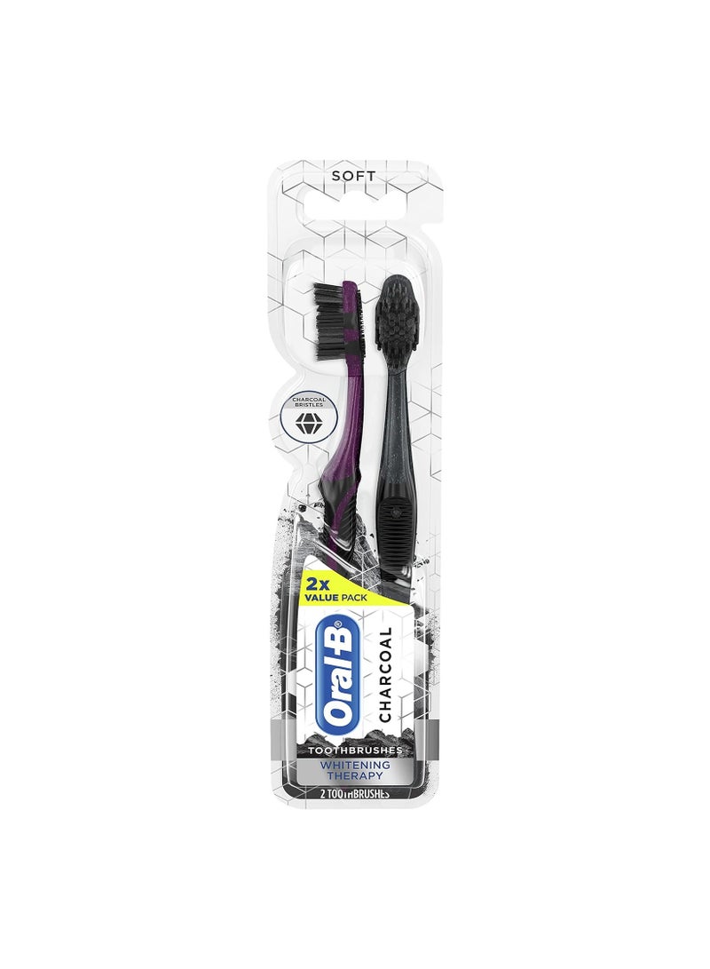 Oral-B Charcoal Soft Whitening Therapy Toothbrush, Pack Of 2