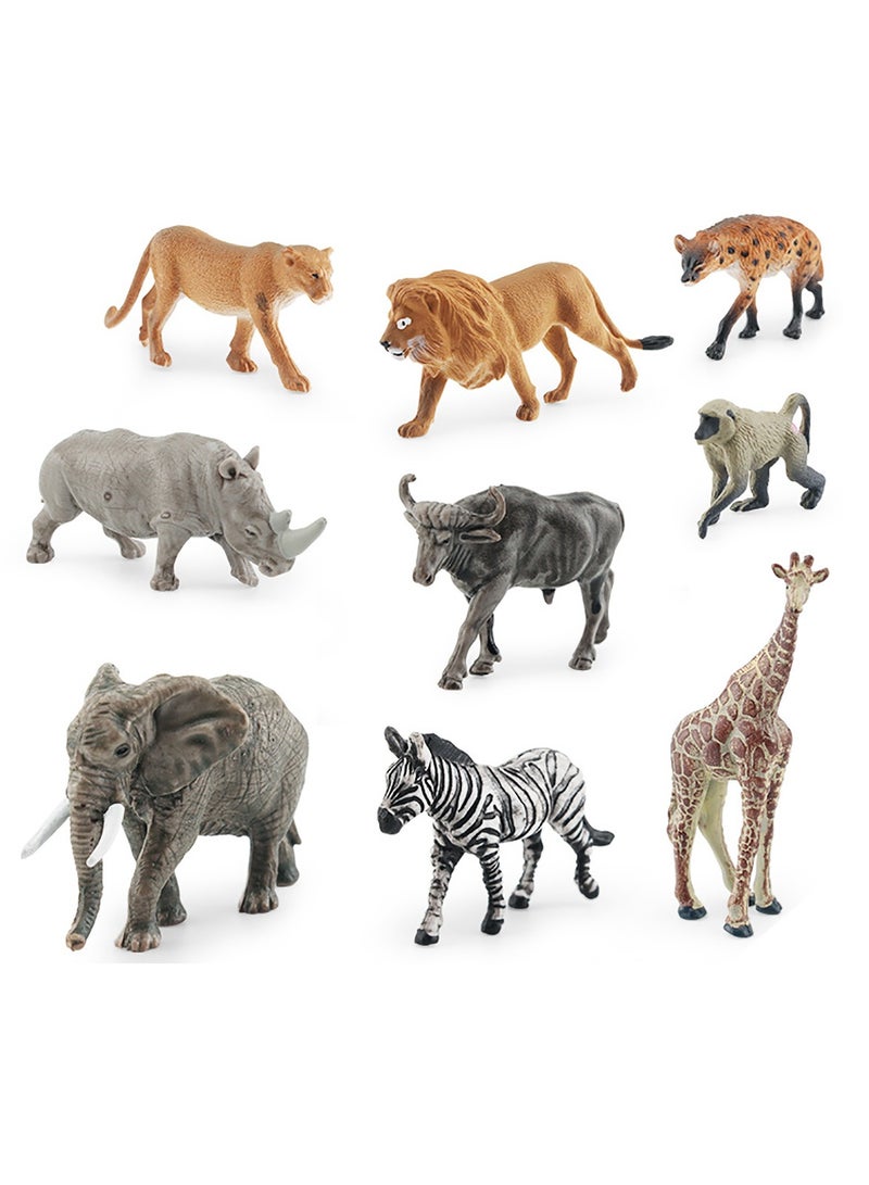 KASTWAVE Wild Animals Toys Set - 9 Piece Realistic Jumbo Wild Zoo Animal Figurines, Durable Plastic African Jungle Animals, Ideal Educational Toy for Kids Ages 3-5, Perfect for Educational Play & Gift