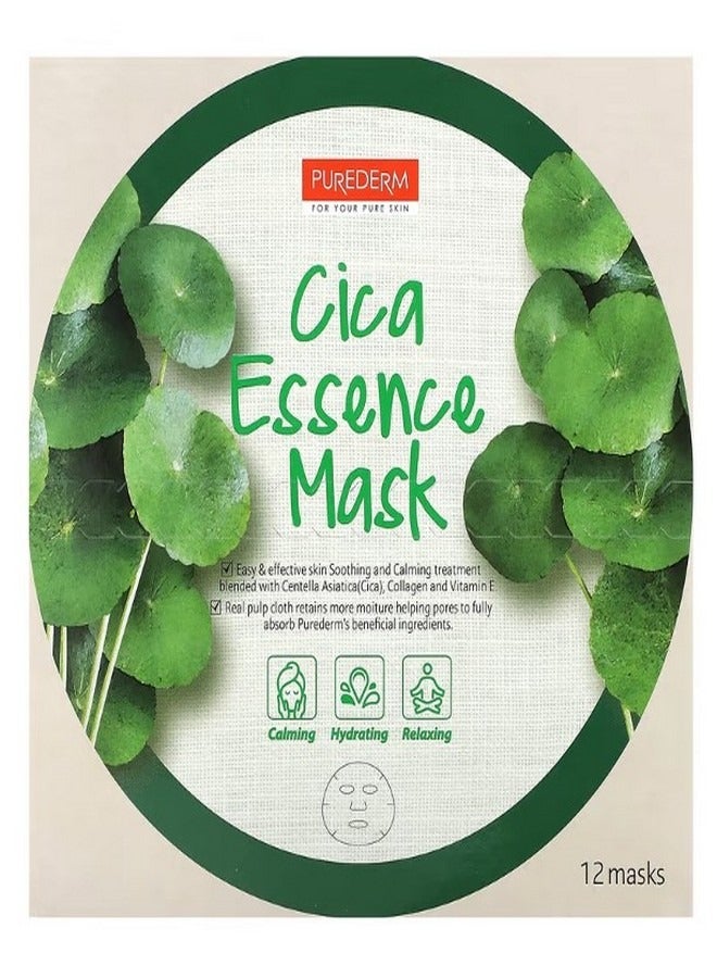 Cica Essence Beauty Mask 12 Sheets 0.63 oz 18 g Each