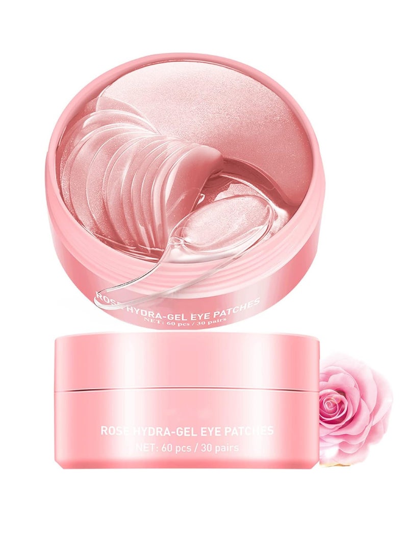 Rose Eye Mask, Under Collagen Under Eye Patches, for Puffy Eyes and Bags, Dark Circles and Wrinkles, Hydrating Anti-aging, Revitalize and Moisturize, for All Skin Types