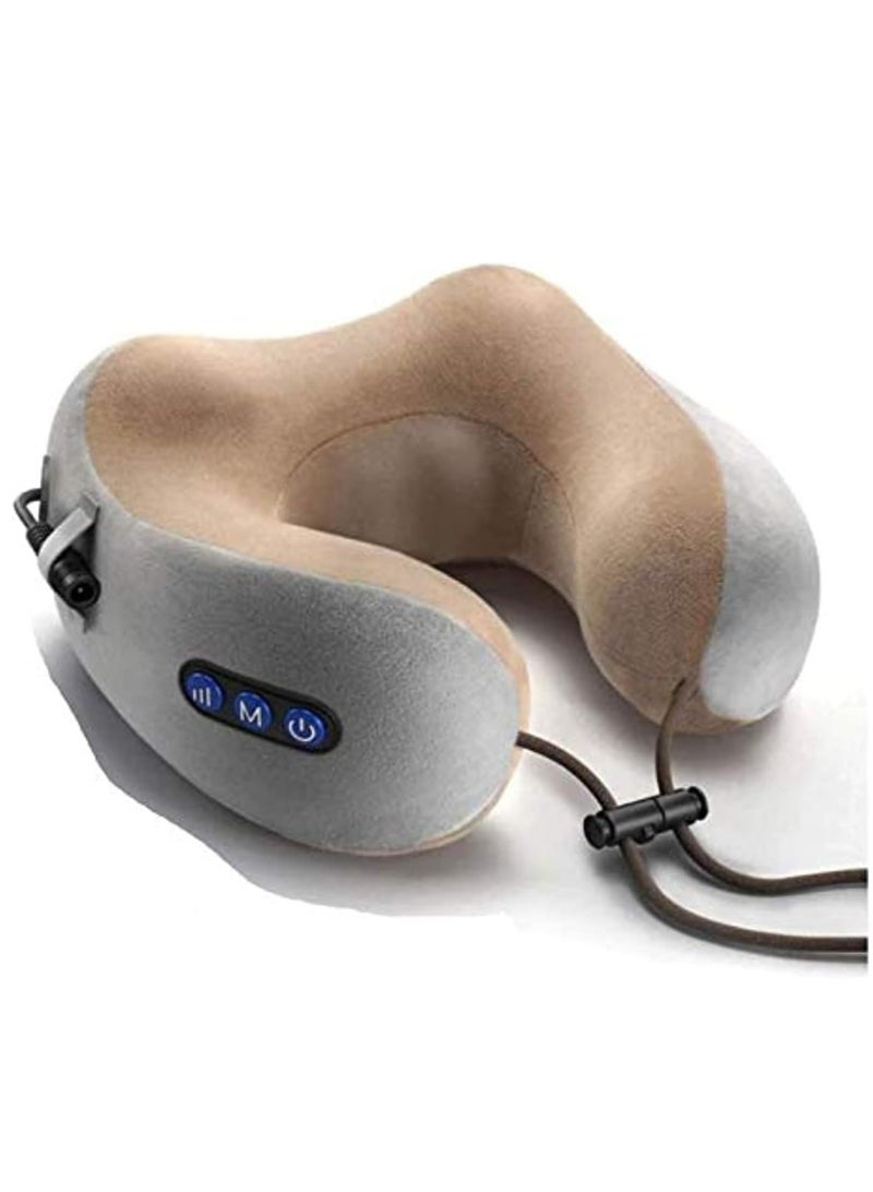 Rechargeable U Shaped Cervical Massage Pillow Neck Massager Vibration Pillow Multifunctional Shoulder and Electric for Relax Muscles Fatigue