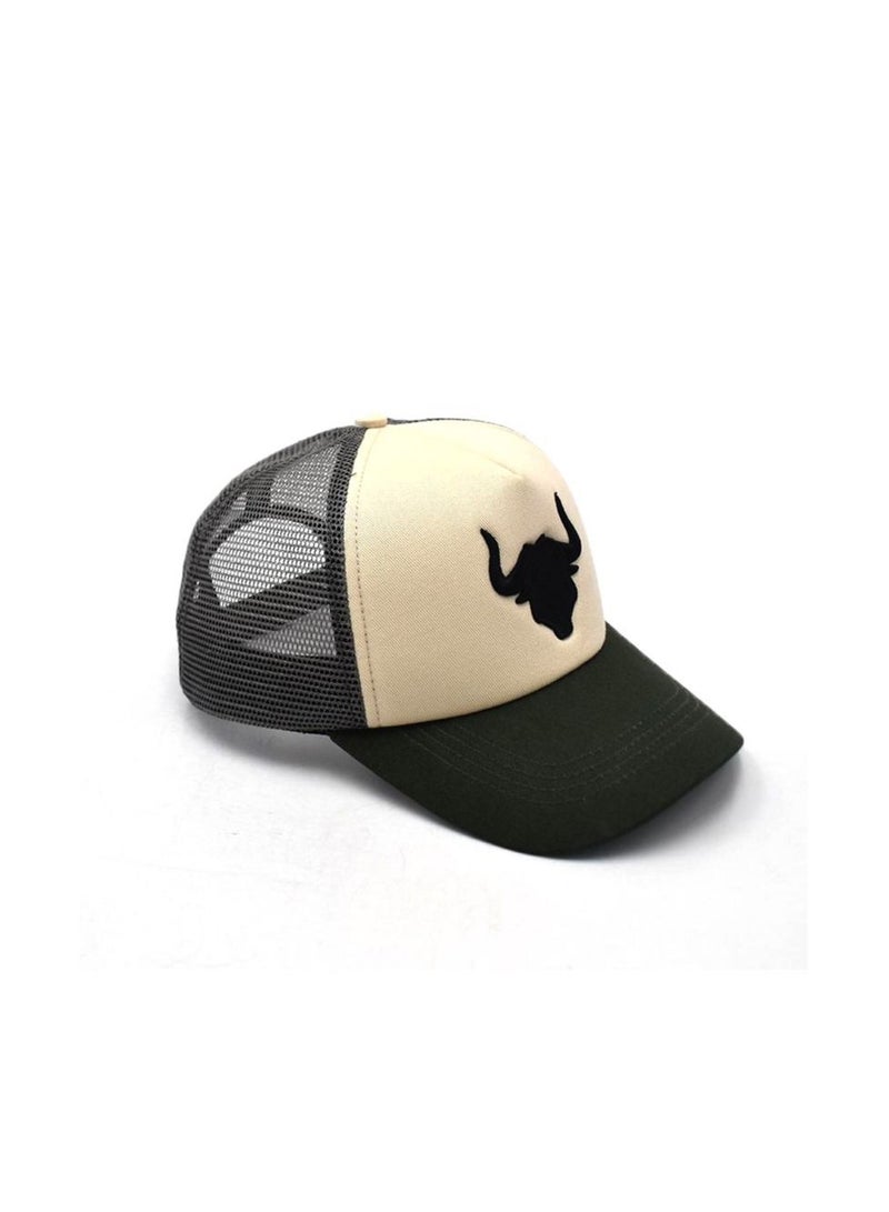 Black Bull Green Beige Head Cap