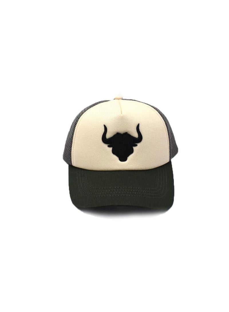 Black Bull Green Beige Head Cap