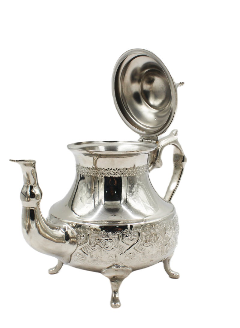 Moroccan Arabic Traditional Silver Plated Tea Pot 23 X 25 cm