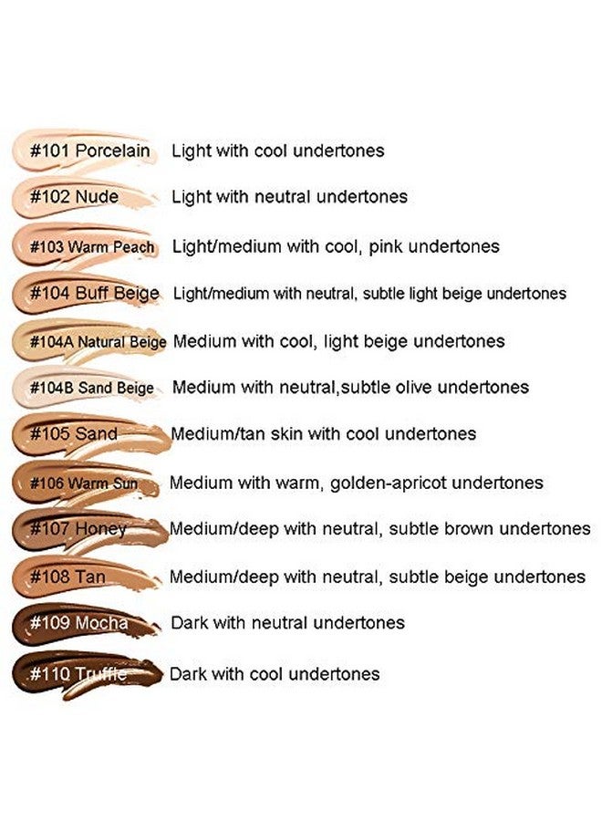 Aquapurity Phoera Full Coverage Foundation New Formula Waterproof Long Lasting Oil Free Velvet Matte Liquid Foundation For Oily Skin Flawless Makeup Base Cream Concealer (104A Natural Beige)