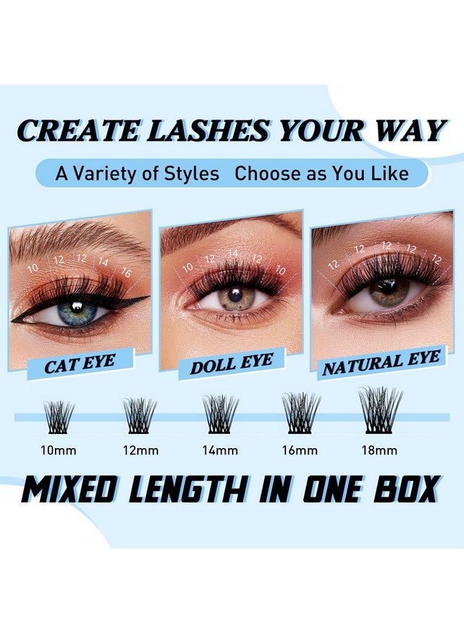 Lash Clusters 192 Pcs Cluster Lashes Diy Lash Extension At Home Eyelash Clusters(Cloudy D1018Mix)