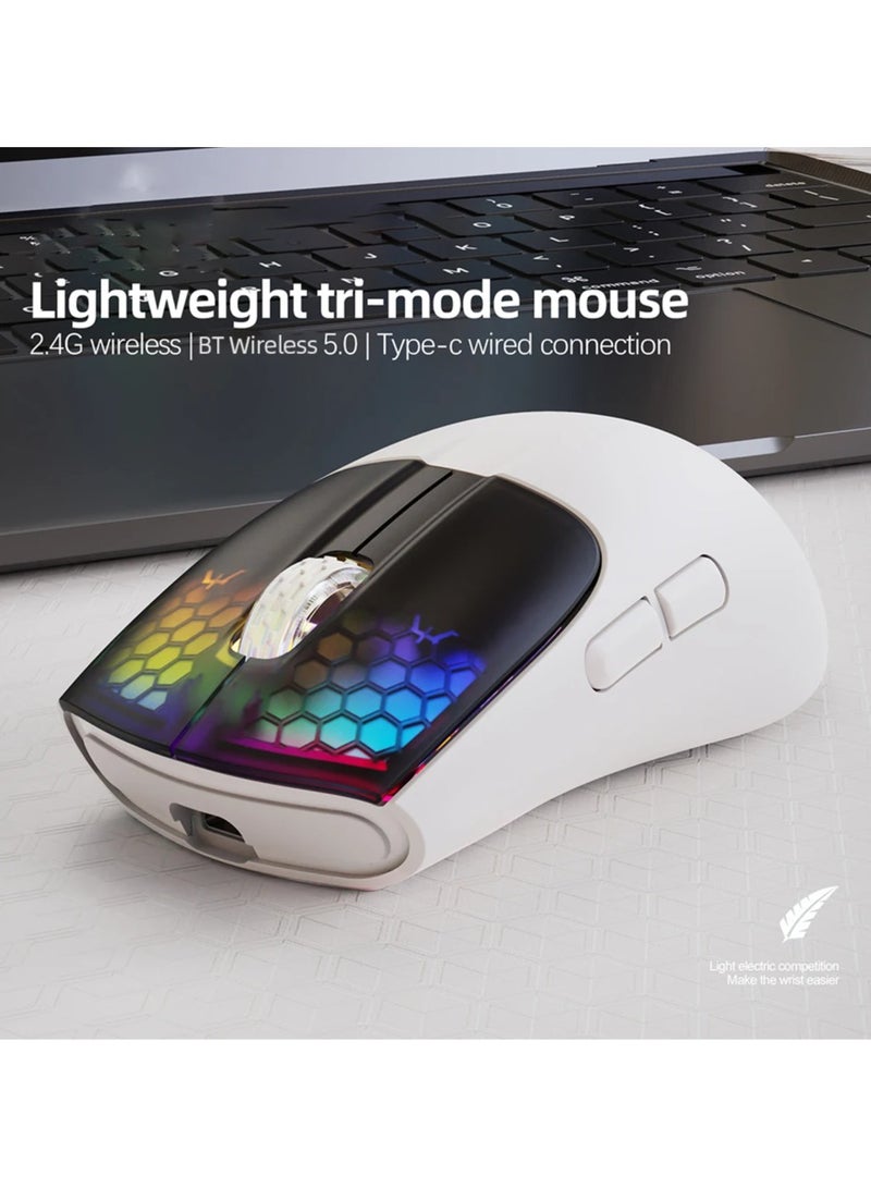 Wireless Gaming Mouse Rechargeable Bluetooth-compatible Mechanical Mouse 5 Gear Adjustable DPI for Computer PC Laptop Tablet