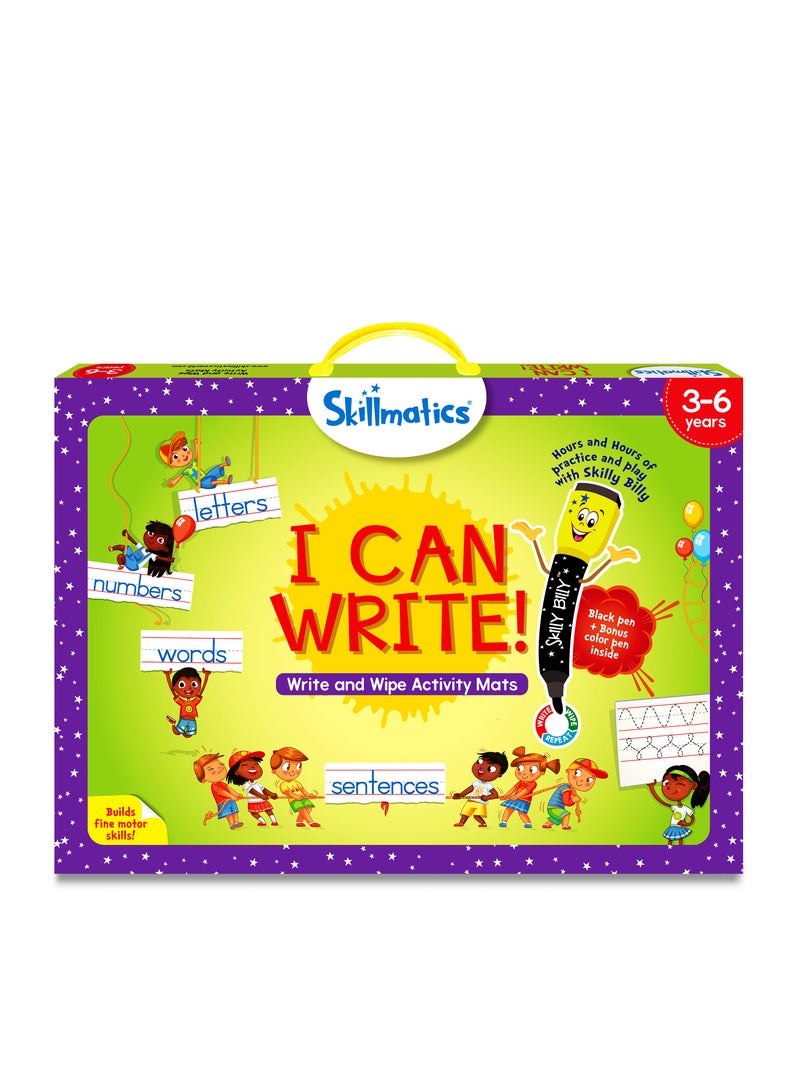 I Can Write, Preschool Learning Activities, Educational Toy and Game, Back to School Supplies, Reusable Activity Mats, Gifts for Students, Kids, Ages 3, 4, 5, 6