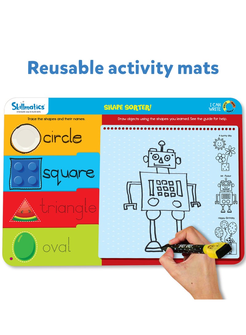 I Can Write, Preschool Learning Activities, Educational Toy and Game, Back to School Supplies, Reusable Activity Mats, Gifts for Students, Kids, Ages 3, 4, 5, 6