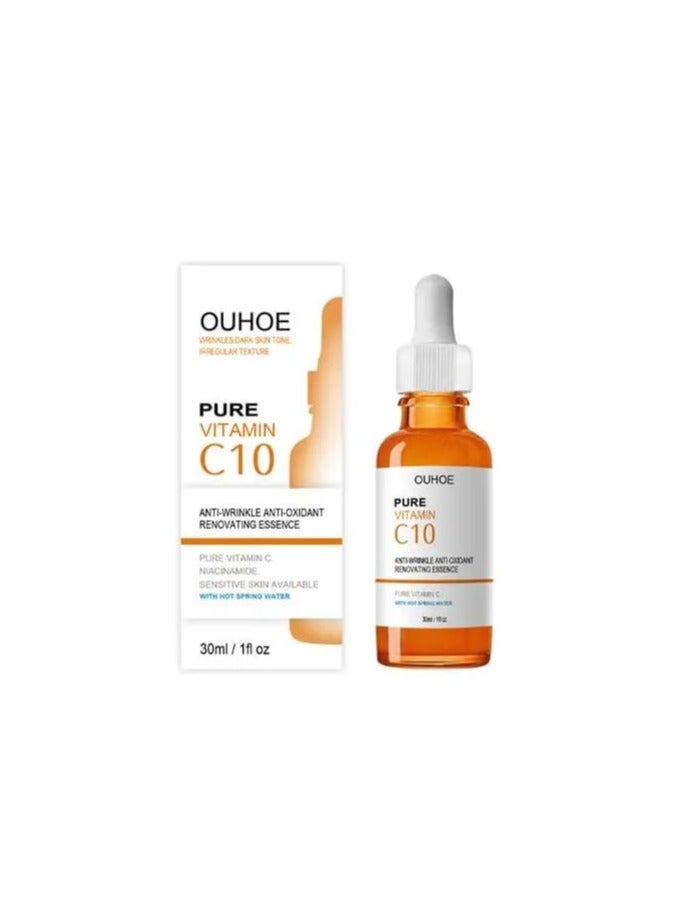 Pure Vitamin C Serum with Niacinamide for Wrinkles Dark Spots and Premature Sun Damage - Facial Glow Serum for Face Brightening Anti-Aging and Eye Treatment (30ml)