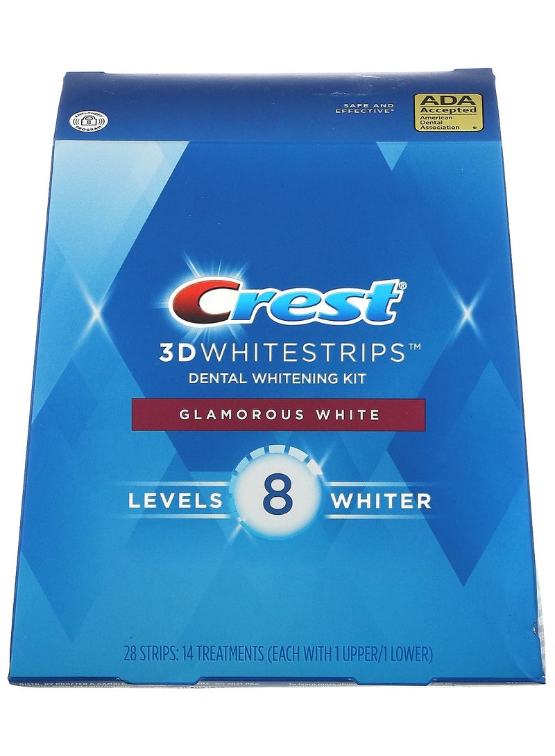 Crest, 3D Whitestrips, Dental Whitening Kit, Glamorous White, 28 Strips