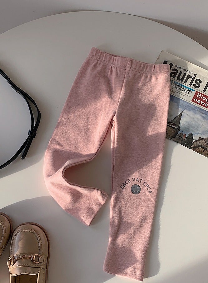 Kids Thermal Underwear Pants Cotton Soft Long Johns Base Layer Bottom Pants Pink