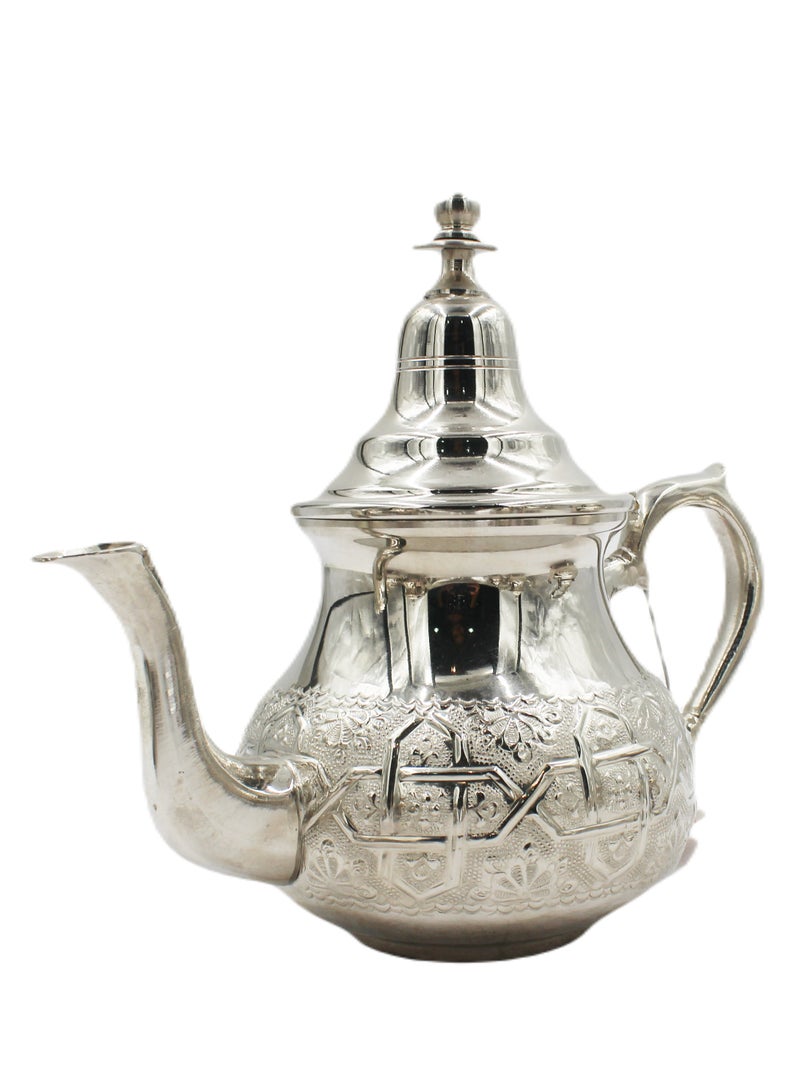 Moroccan Arabic Traditional Silver Plated Tea Pot 20 X 23 cm