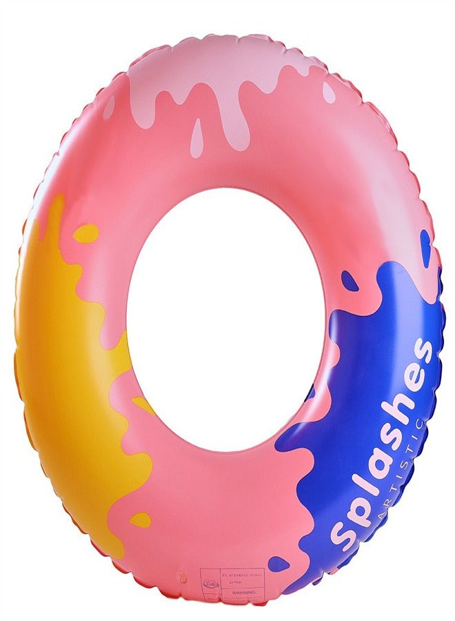 Children's Striped  Swimming Ring Pink