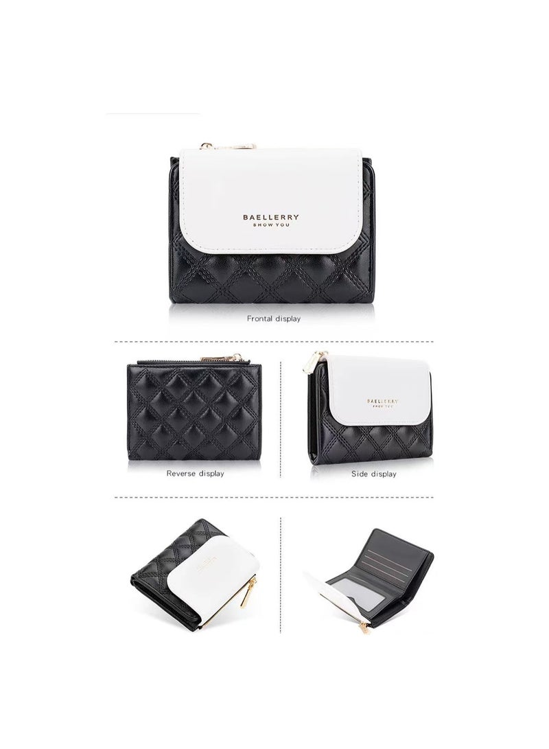 Leather Wallet BlackWhite