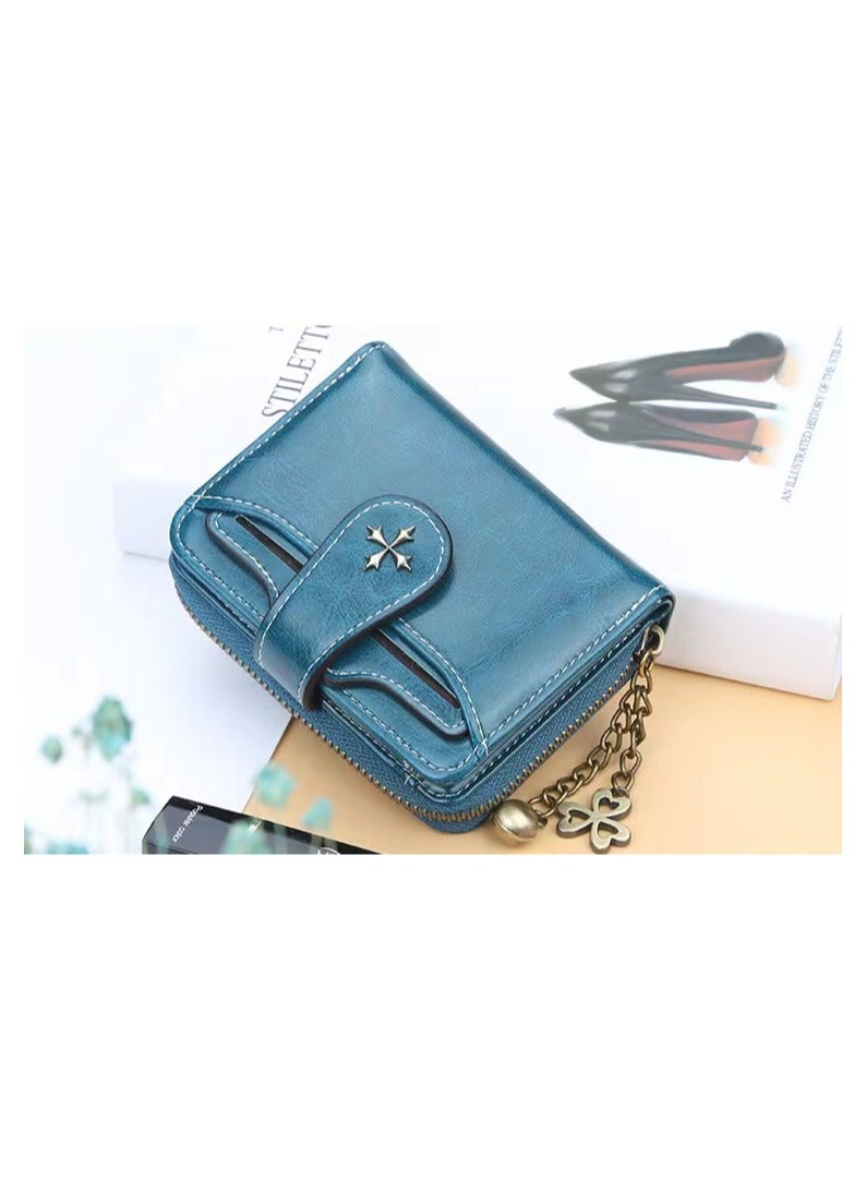 Leather Wallet Blue