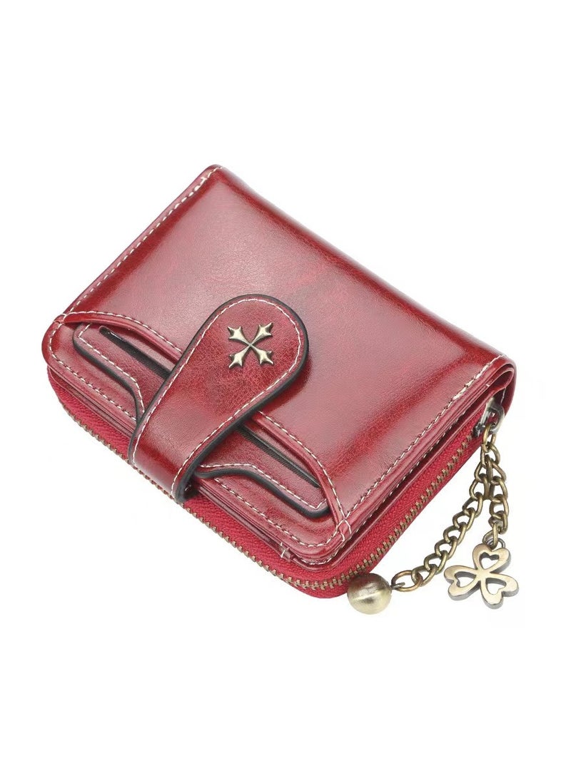 Leather Wallet Red