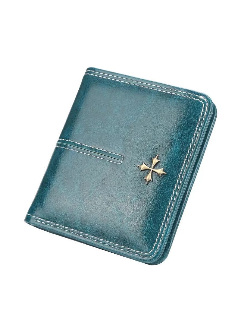 Leather Wallet Blue