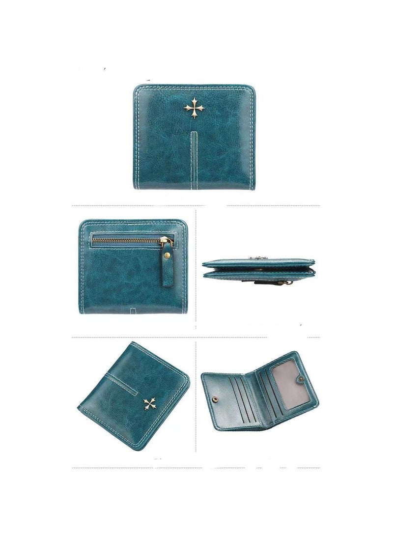 Leather Wallet Blue