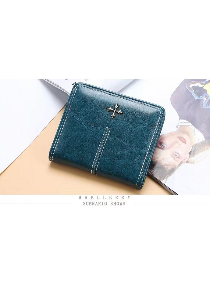 Leather Wallet Blue