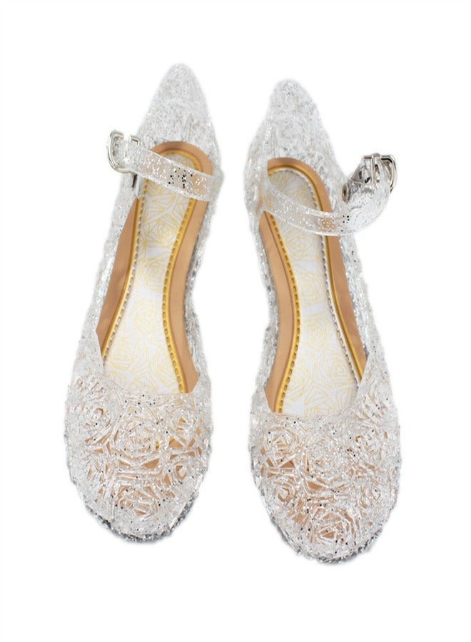 Girl Princess Crystal Shoes Summer White.