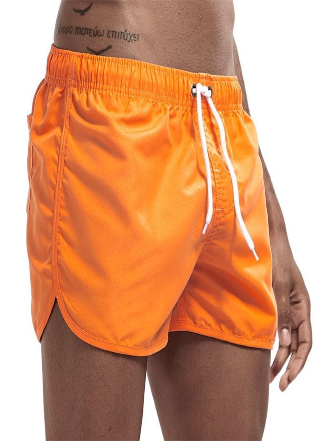 Beach Men's And Women's Quick Drying Sports And Fitness Summer Shorts Orange