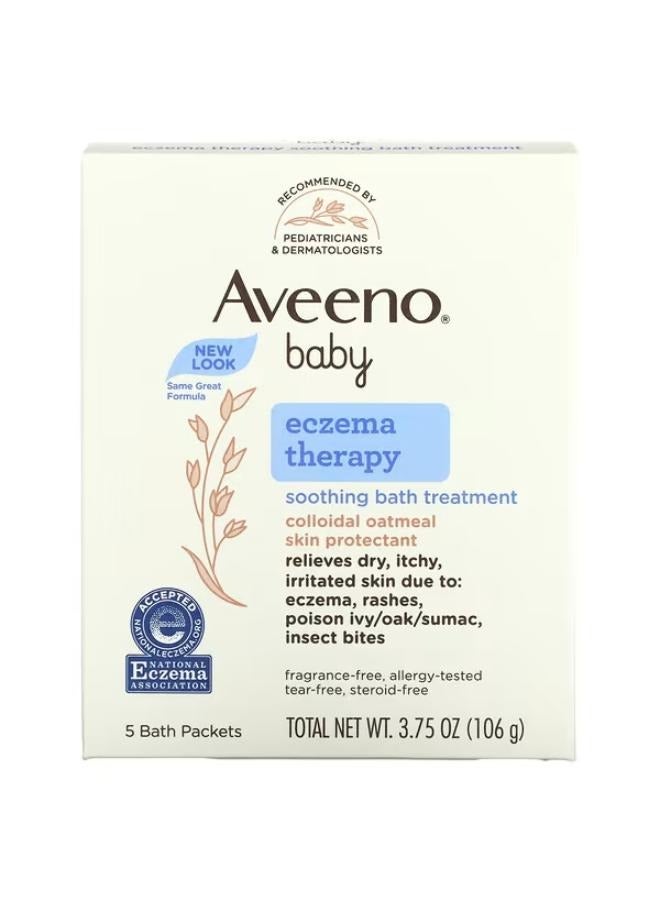 Baby, Eczema Therapy, Soothing Bath Treatment, Fragrance Free, 5 Bath Packets, 0.75 oz (21 g)