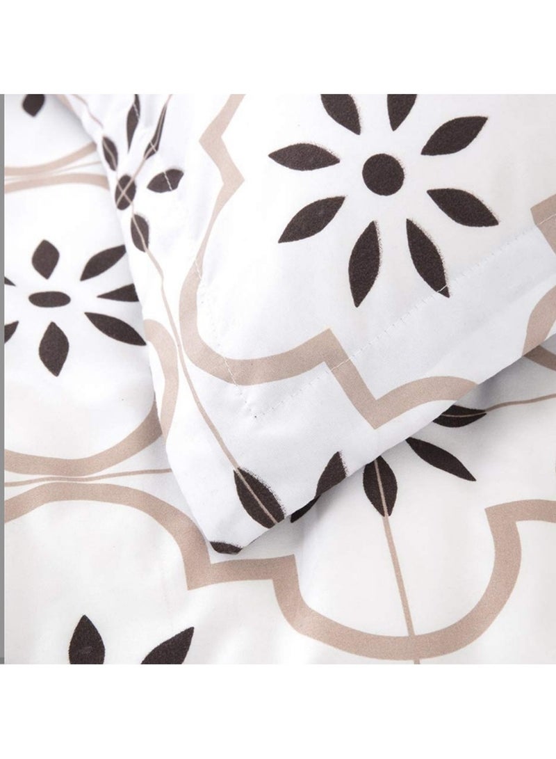 6 piece duvet cover set modern tile print bedding set white.