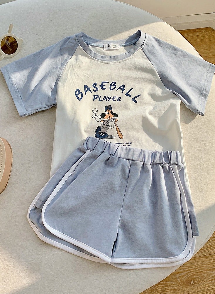 Kids Printed Short Sleeve T-Shirt And Shorts Summer Casual Set