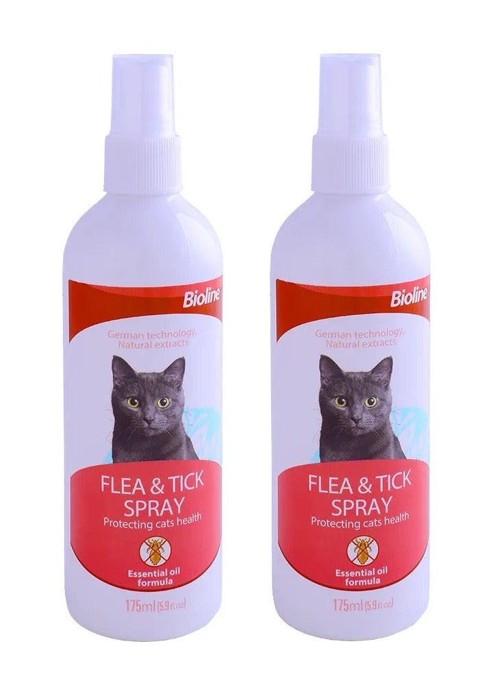 Flea And Tick Spray For Cats 2X175Ml