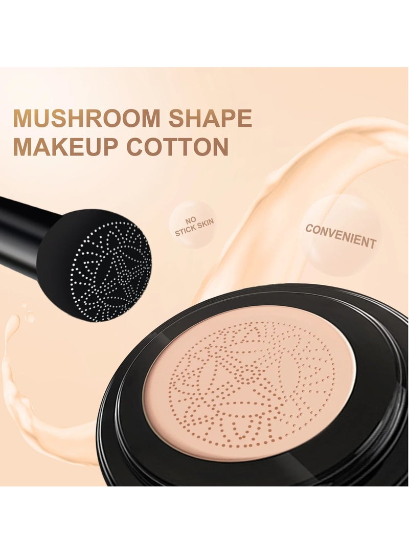 Air Cushion CC Cream, Waterproof Mushroom Head Foundation Moisturizing BB Cream, Full Coverage Concealer Makeup Cosmetic Tool, Makeup Long Lasting Matte Concealer For Women Girls, (Natural Color)