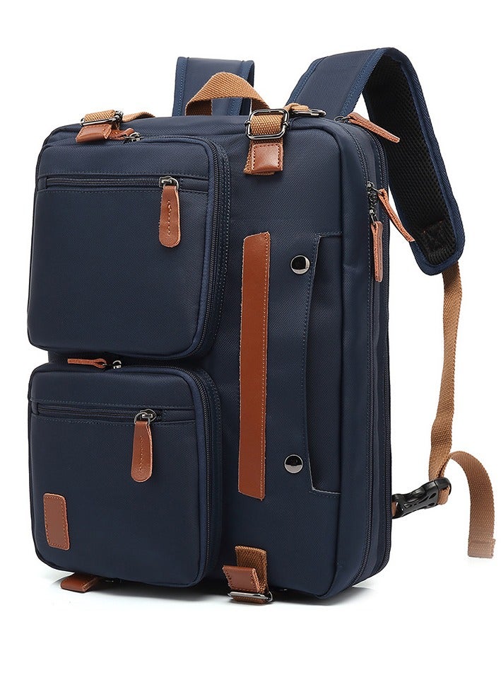 Convertible Multi-Functional Laptop Briefcase Outdoor Backpack Blue