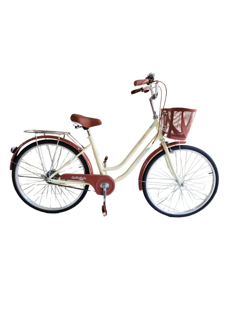 Shard City bike 26 inch for Women Single speed with basket Mix color 1