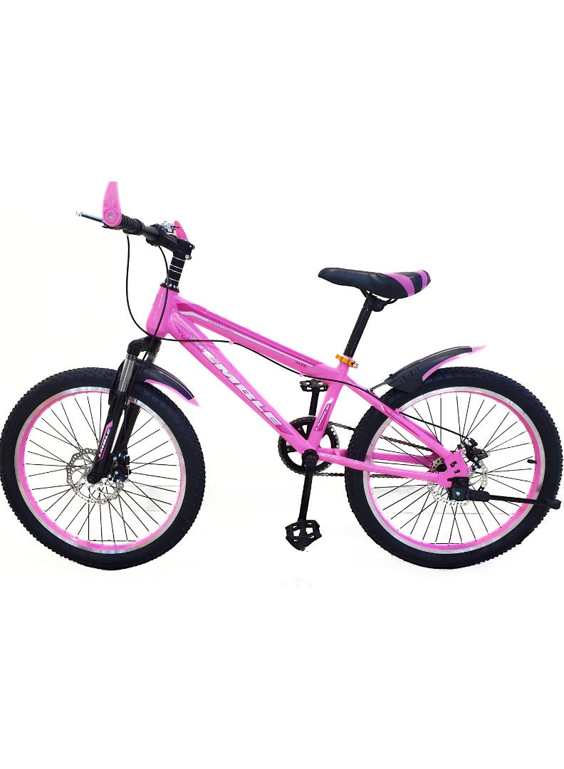 Shard Mountain bike 22 inches Carbon Steel Frame single speed Dual Disc Brake Pink