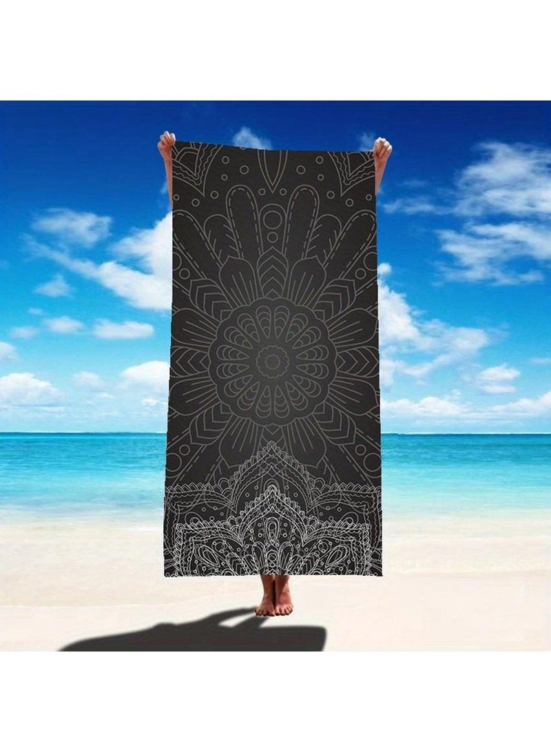180*80cm Shawl Sunscreen Non Slip Microfiber Beach Bath Towel