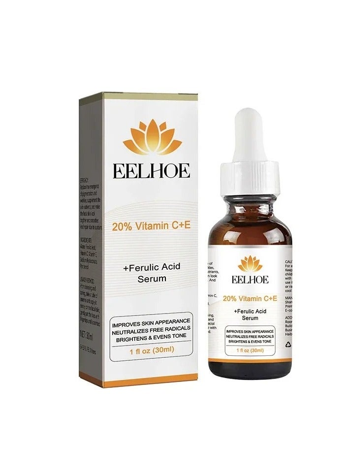 Vitamin C Plus E Serum, Vitamin C Hyaluronic Acid Serum With Ce Ferulic Acid, Lightweight Extremely Effective Potent Anti Aging Whitening Facial Serum For Acnes, Removing Dark Spots, Brightening Skin